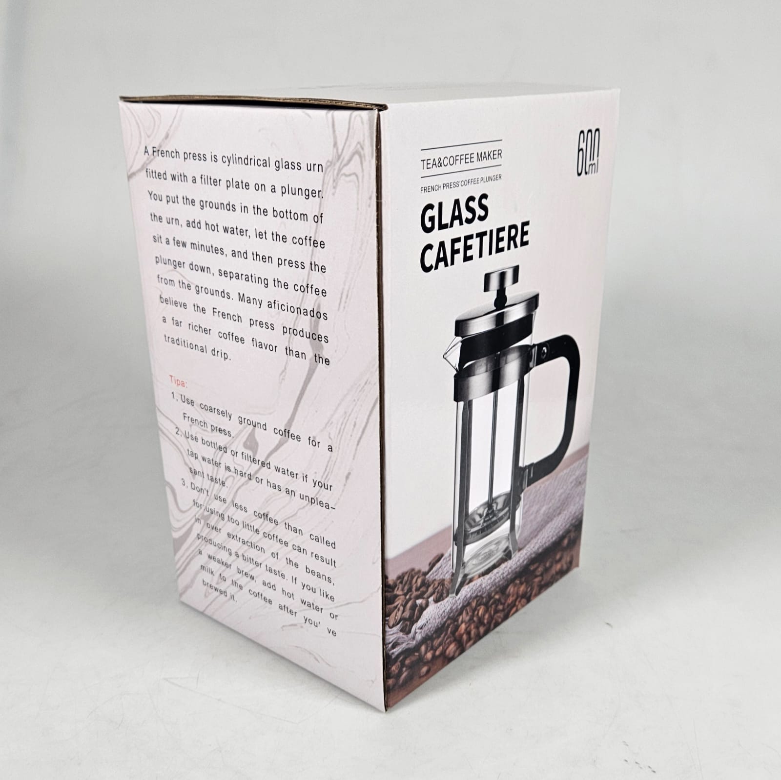 Gambar produk GLASS CAFETIERE Glass Kettle French Press Coffee Tea Maker Pot 600ml - YL01
