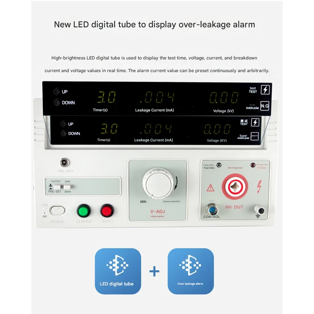 Gambar produk Rektest Withstand Voltage Hipot Tester Digital Display 5kV 20mA - RK2670AM