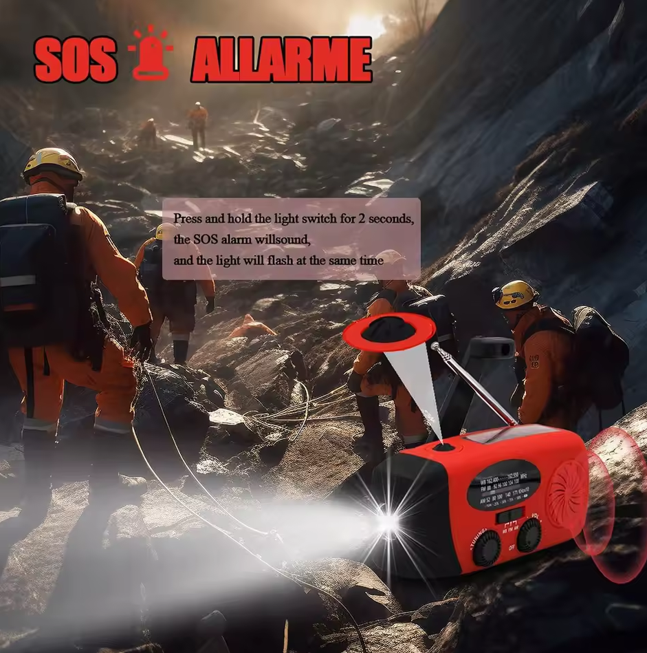 Gambar produk WDSZKMYF Radio Tenaga Surya Emergency Waterproof Portable 2000mAh - L0637