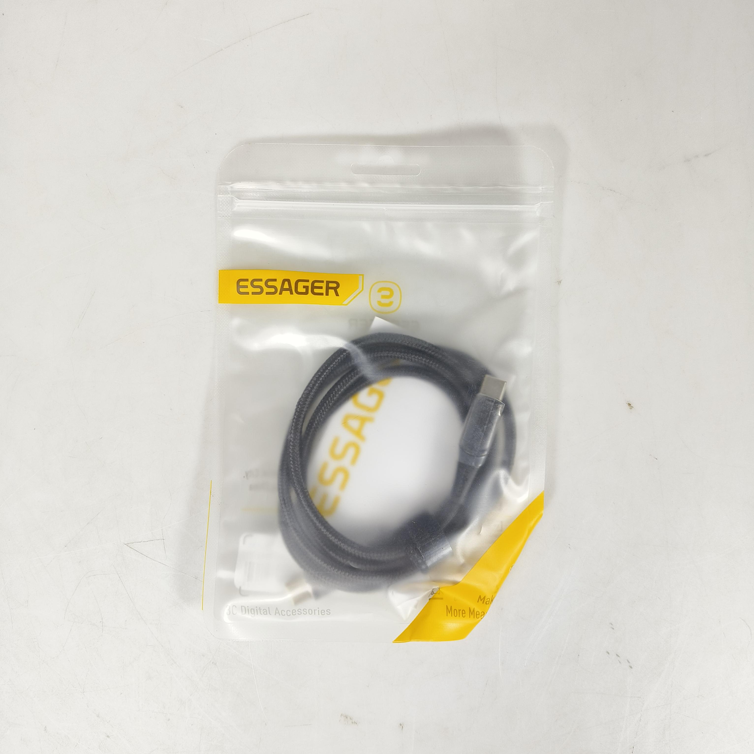 Gambar produk ESSAGER Kabel Data Type C to Type C PD Fast Charging LED Display 100W 2M - ES-X15