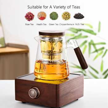 MALAX Teko Teh Kaca Saringan Tahan Panas One Click Filter Teapot 800ml - ML-8