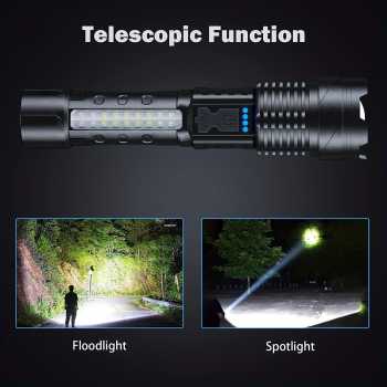 Gambar produk AXL Senter LED USB Telescopic Red Blue Warning with Battery 1200mAh - A76