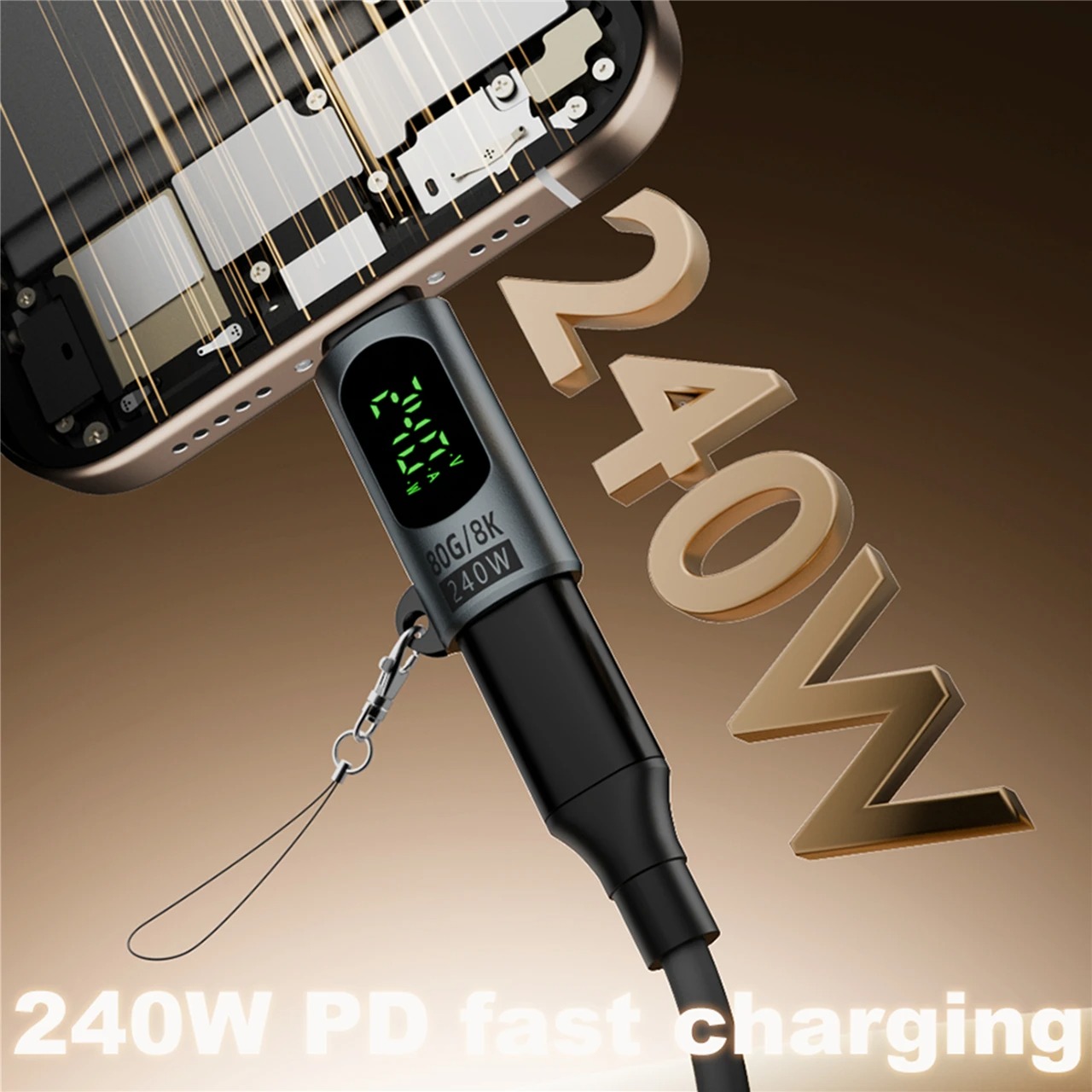 Gambar produk Eareye OTG USB Type C 4.0 Female to Male Adaptor LED 80Gbps 240W - E24