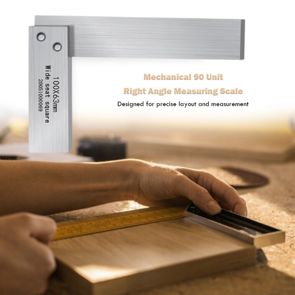 Gambar produk TELEHILL Penggaris Siku Besi Tukang 90 Derajat Machinist Angle Ruler - TH63
