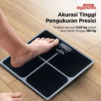 Gambar produk Taffware Digipounds Timbangan Badan Digital Scale Temperature 180kg - BT-986