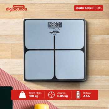 Gambar produk Taffware Digipounds Timbangan Badan Digital Scale Temperature 180kg - BT-986