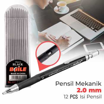 Gambar produk BAILE Pensil Mekanik Mechanical Pencil 2B 2mm 12 Isi - BL-621