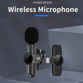 DDLIN Mic Clip On Wireless Microphone Mini Clear Sound 2in1 USB Type C - F2