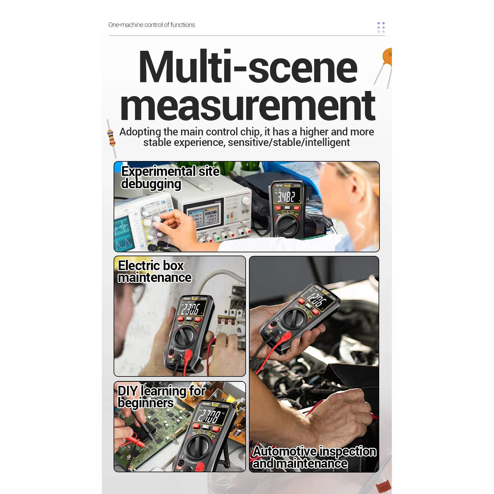 Gambar produk ANENG Digital Multimeter Voltage Tester AC/DC NCV Display 4000 Counts - SZ202