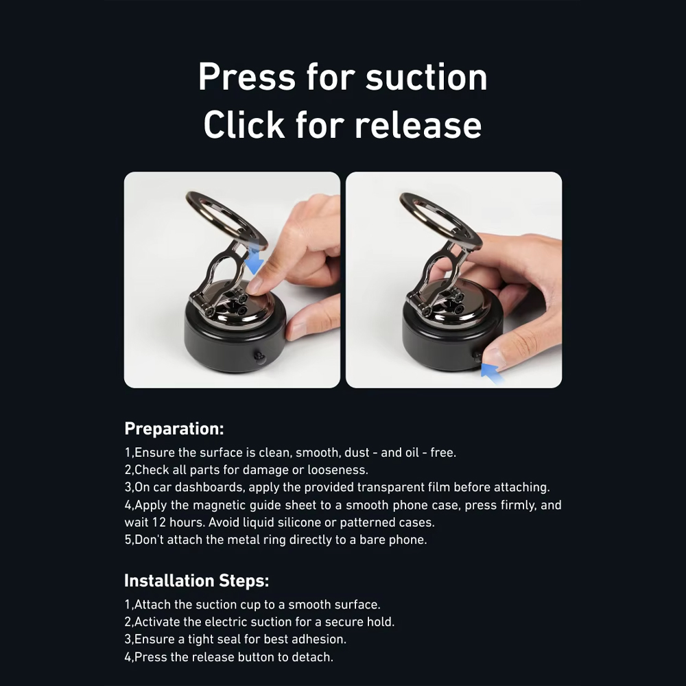 Gambar produk TELESIN Phone Holder Magnetic Foldable 360 Adjustable Electric Suction - P3-SUS-04