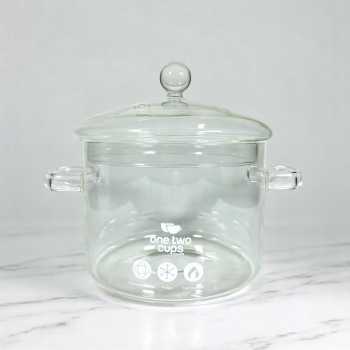 Gambar produk One Two Cups Panci Kaca Glass Cooking Pot Borosilicate Tahan Panas Api 16cm - YWJ-1265