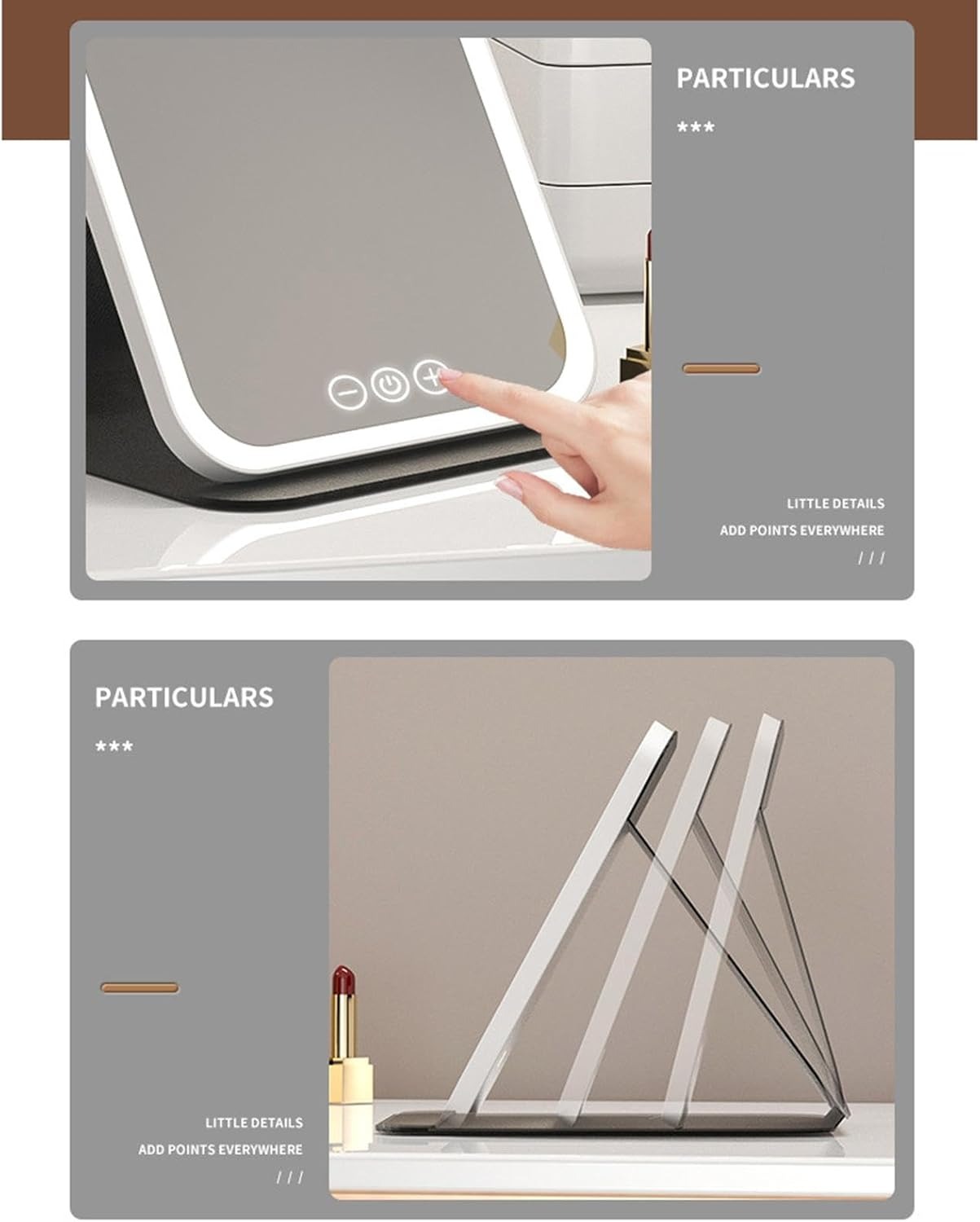 Gambar produk Armax Cermin Rias Lampu LED Three Color Dimmable PU Leather Case S - A-88