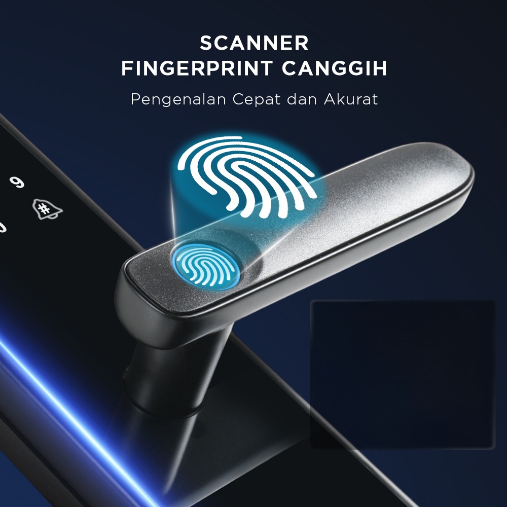 Gambar produk IWIN Smart Door Lock Fingerprint Password Key Card with Camera - ML790