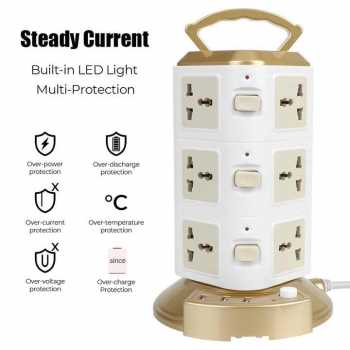 Gambar produk Combine Stop Kontak USB Universal Plug 10A 250V 2500W 12 Lubang - MC-01