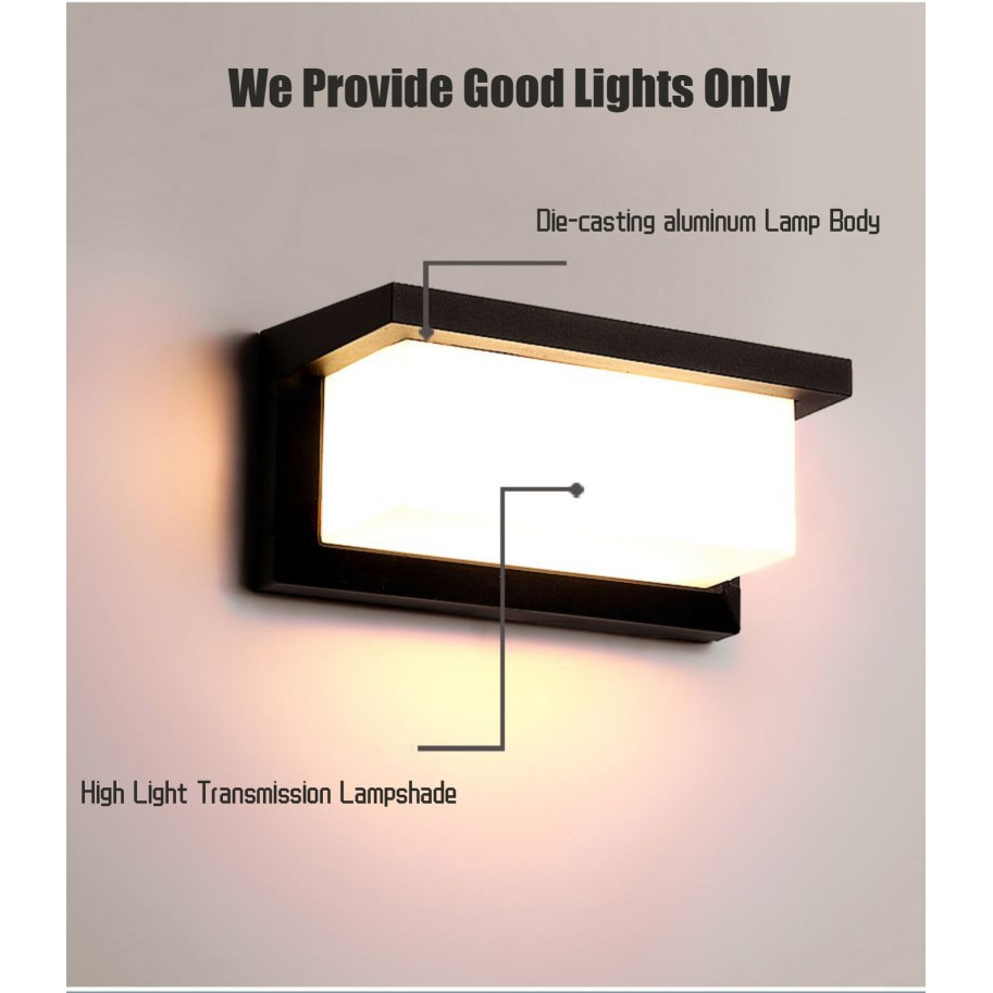 Gambar produk GAVT Lampu Dinding Aluminium Waterproof Warm White 18W - OWL05