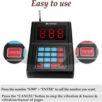 Gambar produk RETEKESS Wireless Calling System Restaurant Mesin Antrian 20 Pager - TD165