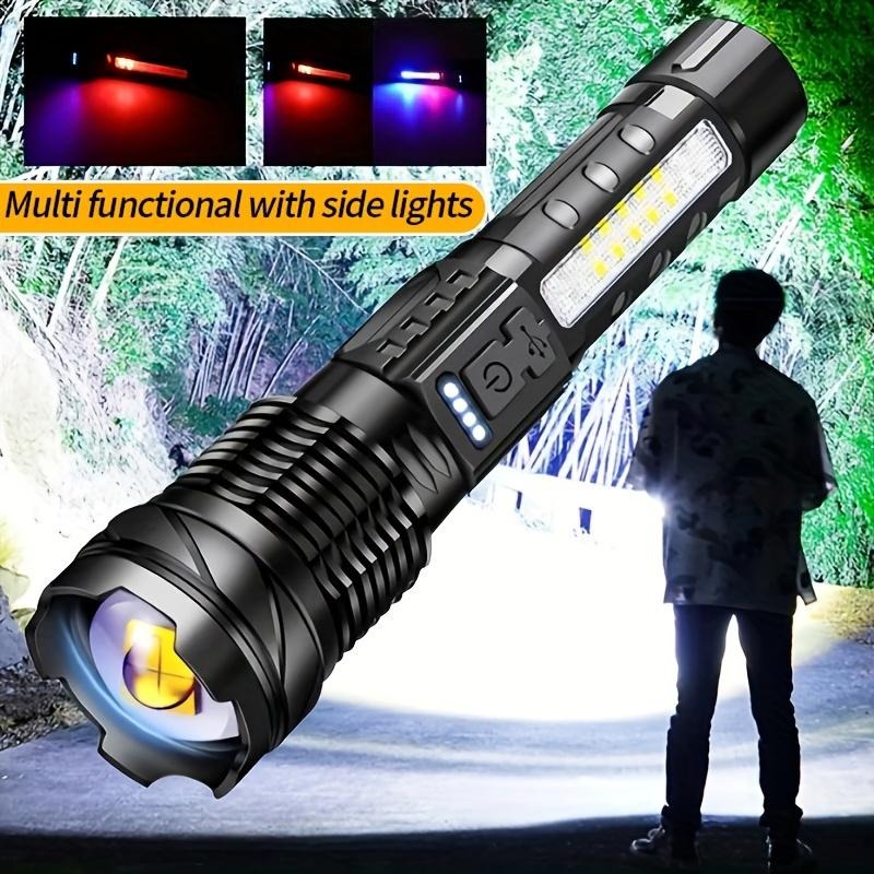 Gambar produk AXL Senter LED USB Telescopic Red Blue Warning with Battery 1200mAh - A76