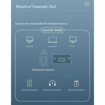 Gambar produk OLLIVAN USB Audio Bluetooth 5.0 Receiver Transmitter Display Adapter - T11