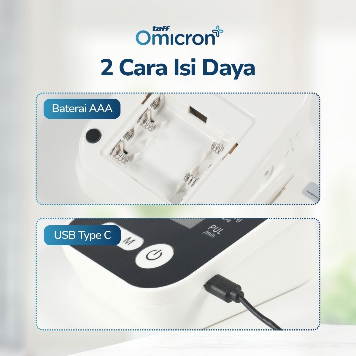 Gambar produk TaffOmicron Tensimeter Digital Pengukur Tekanan Darah Dual Power - RAK-283