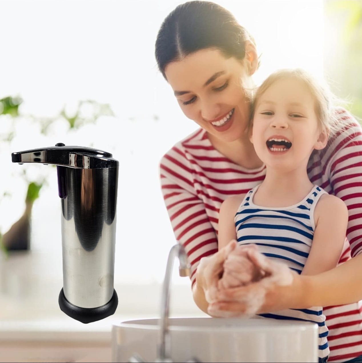 Gambar produk SPALIFE Dispenser Sabun Cuci Tangan Otomatis Stainless Steel 250ml - AD-03