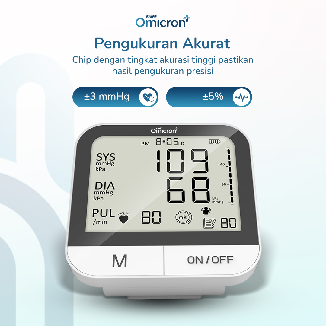 Gambar produk TaffOmicron Tensimeter Digital Pengukur Tekanan Darah English Voice - BMP-A7VL