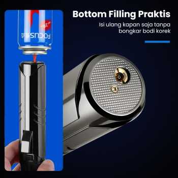 Gambar produk Focus Torch Butane Gas Lighter Blue Flame Windproof Adjustable - SG006