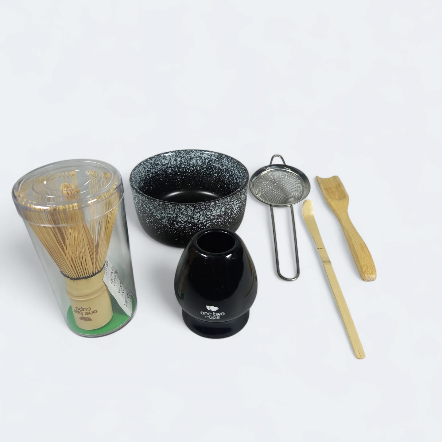 Gambar produk One Two Cups Set Matcha Teh 6in1 Chasen Whisk Chawan Chashaku Chakoshi - DB06