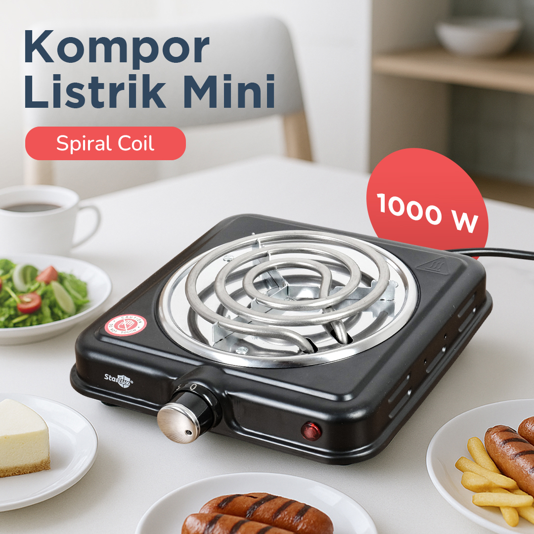 Gambar produk STARLUX Kompor Listrik 1 Tungku Mini Portable Coil Hot Plate 1000W - SHP-5701B