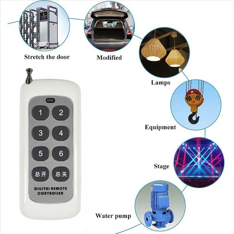 Gambar produk Kebidumei Remot Kontrol Gerbang Garasi Transmitter 6 Keys 433MHz - KB8
