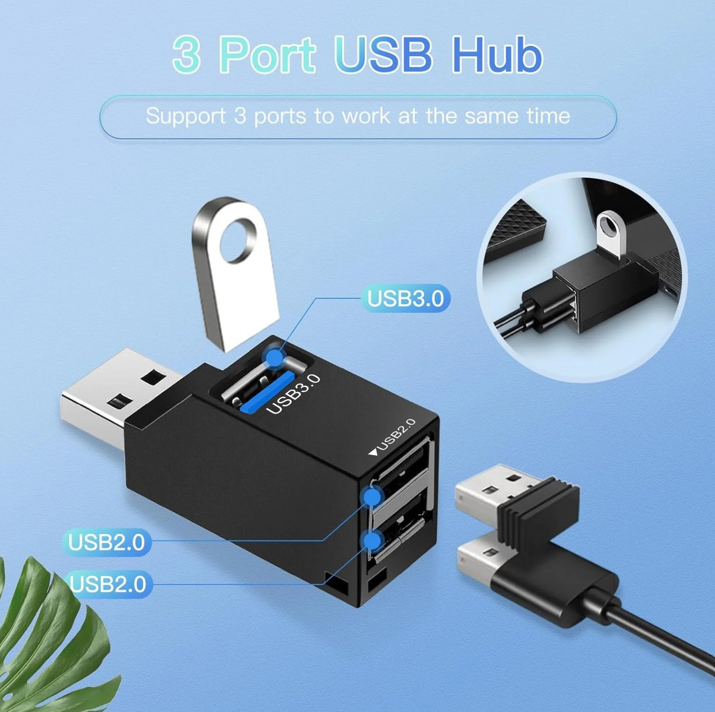 Gambar produk Unitek Mini Super Speed USB 3.0 Hub 3 Port - Y-2153