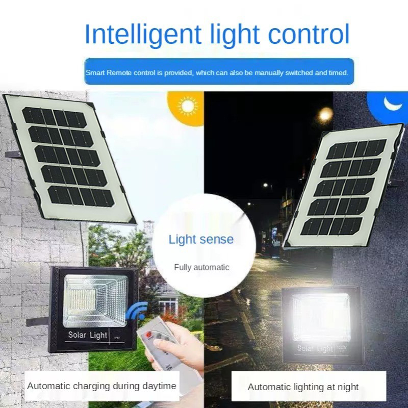 Gambar produk OOBEST Lampu Dinding Solar Sensor Cahaya Waterproof 144 LED Cool White - OB144