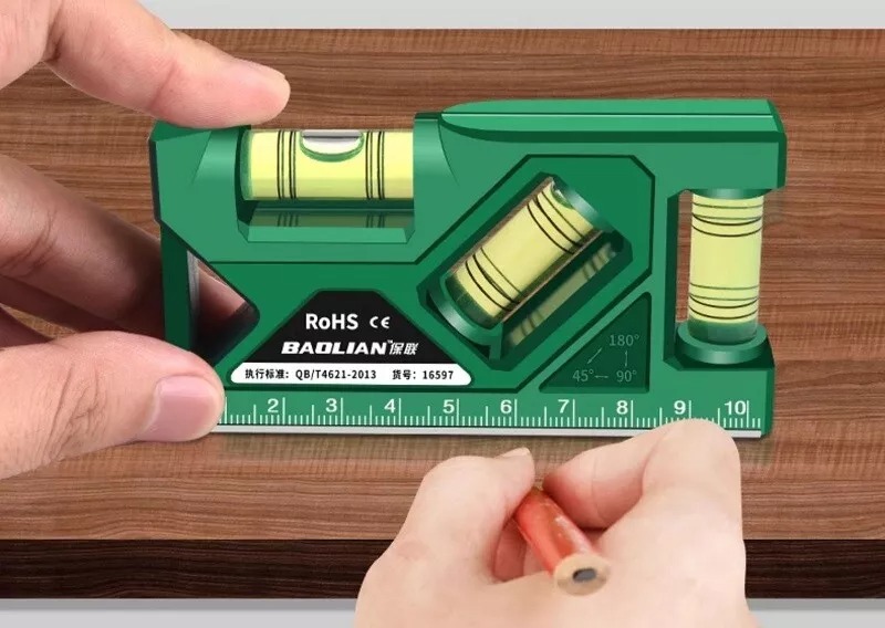 Gambar produk BAOLIAN Alat Ukur Kemiringan 3in1 Mini Three Level Gauge Bubbles 105mm - 16598