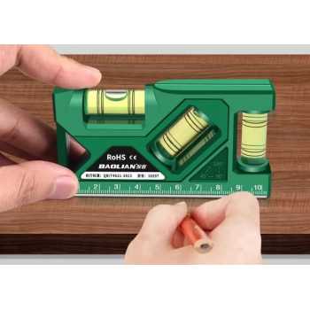 Gambar produk BAOLIAN Alat Ukur Kemiringan 3in1 Mini Three Level Gauge Bubbles 105mm - 16598