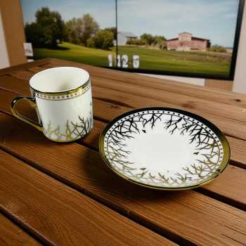Gambar produk ONLYJIA Set Cangkir Kopi Keramik 6in1 Plated Pattern Coffee Cup 90ml Twig - DW3355