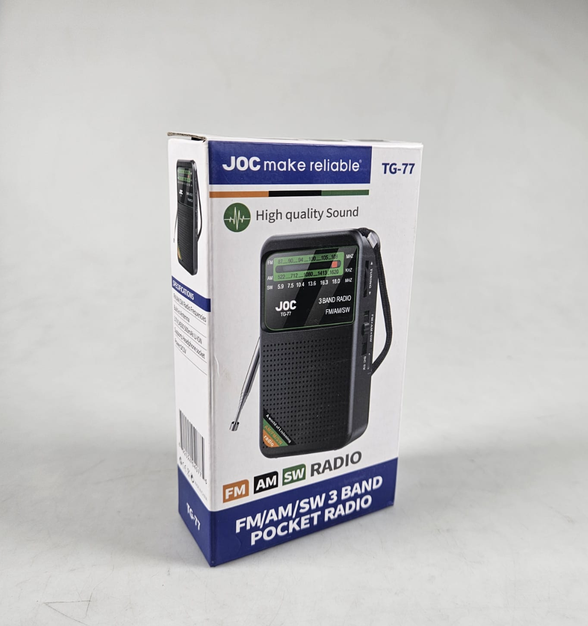 Gambar produk JOC Radio Receiver FM AM SW Telescopic Antenna Rechargeable Battery - TG-77