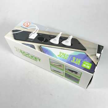 Gambar produk ANW Stop Kontak 3 Lubang Model Tanam USB EU Plug 250V 3250W 1.8M - BKL-E68