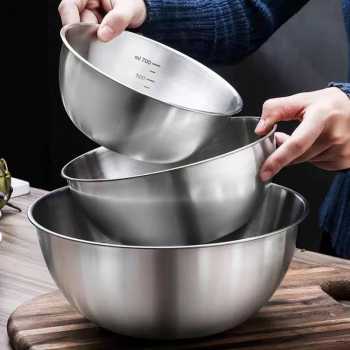 Gambar produk Eggy Wadah Salad Adonan Kue dan Pengocok Telur Stainless Steel 1200ml - INU69