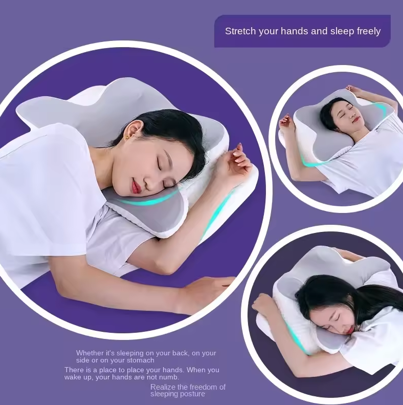 Gambar produk HEHUAI Bantal Memory Foam Orthopedic Pillow Reboud Butterfly Shape - MJ-8149