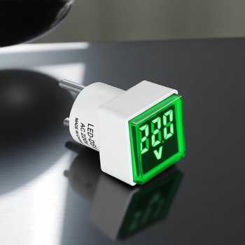 SDHI Alat Pengukur Listrik Voltmeter Digital Display Plug EU 220V - LED-DSV