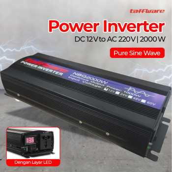 Gambar produk Taffware Power Inverter Mobil Pure Sine Wave DC 12V to AC 220V 2000W - NBQ2000W