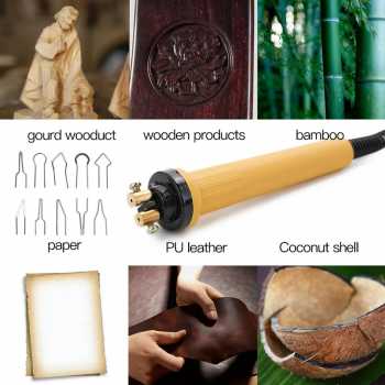Gambar produk QIGONG Solder Ukir Lukis Kayu Pyrography Wood Soldering Iron 30W - LH30-WY1