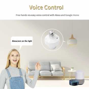 Gambar produk Yiweiilan Fitting Lampu Pintar Smart Lamp Socket Remote Mobile App E27 - DT0005