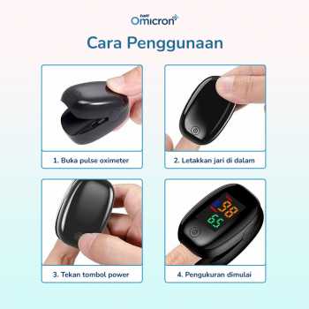 Gambar produk TaffOmicron Fingertip Pulse Oximeter Alat Ukur Saturasi Oksigen Darah - SMH-01