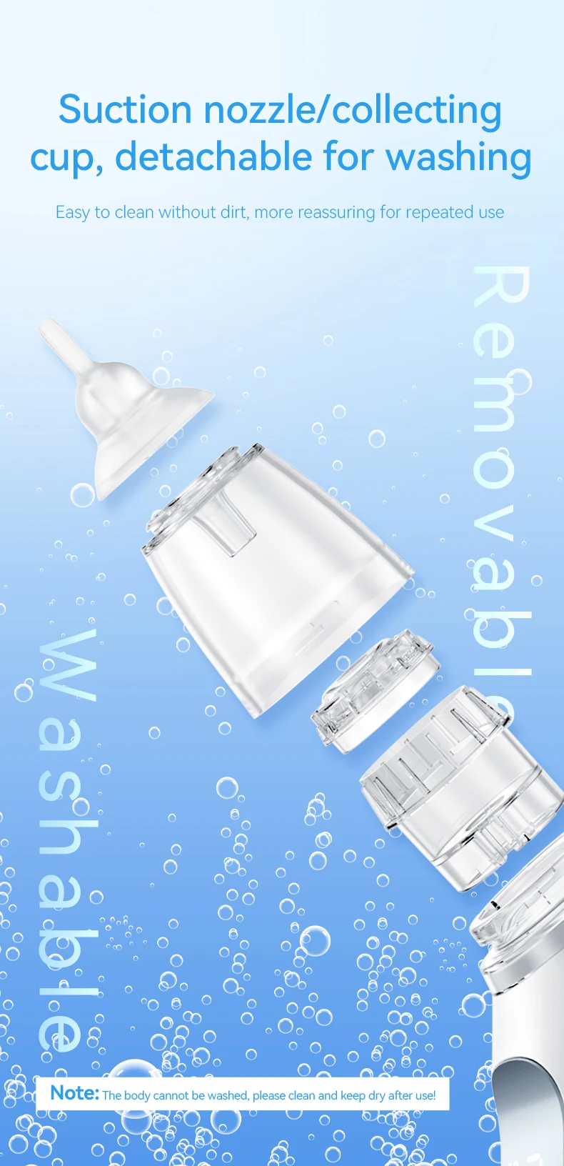 Gambar produk TaffOmicron Baby Nasal Aspirator Electric Nose Cleaner 65kPa 700mAh - KA1006