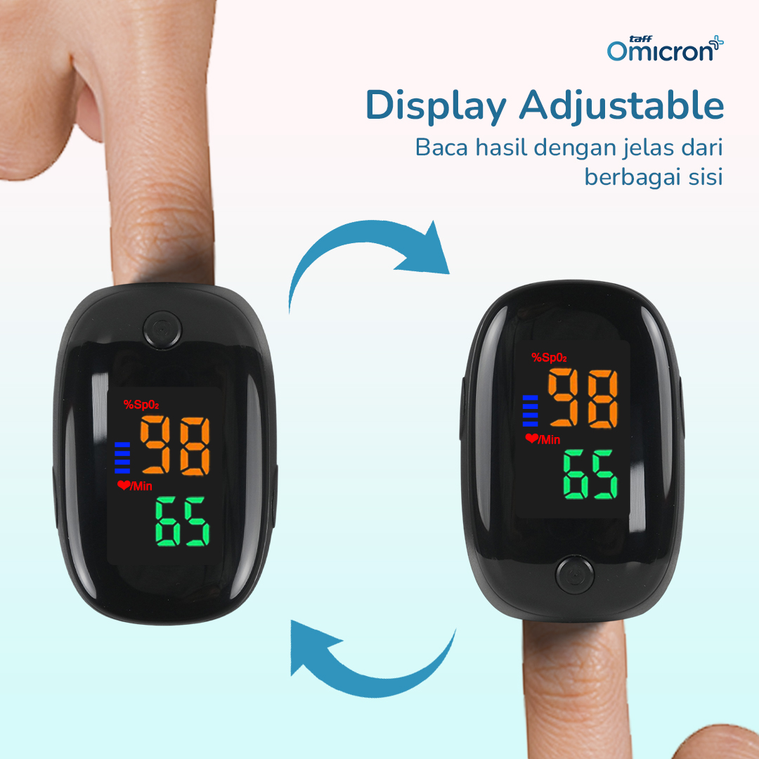 Gambar produk TaffOmicron Fingertip Pulse Oximeter Alat Ukur Saturasi Oksigen Darah - SMH-01
