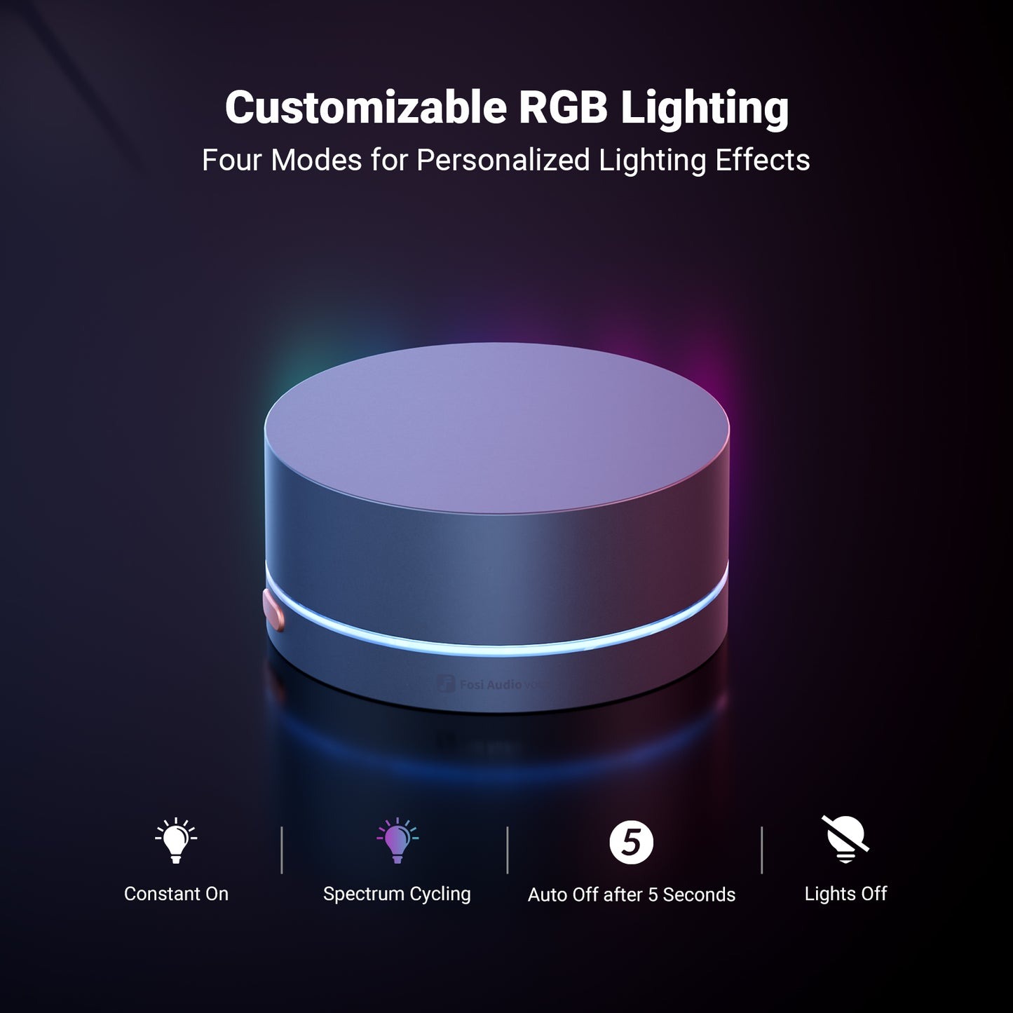 Gambar produk Fosi Audio Volume Control Knob Multimedia Bluetooth RGB Light 750mAh - VOL20