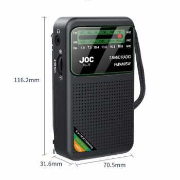 Gambar produk JOC Radio Receiver FM AM SW Telescopic Antenna Rechargeable Battery - TG-77