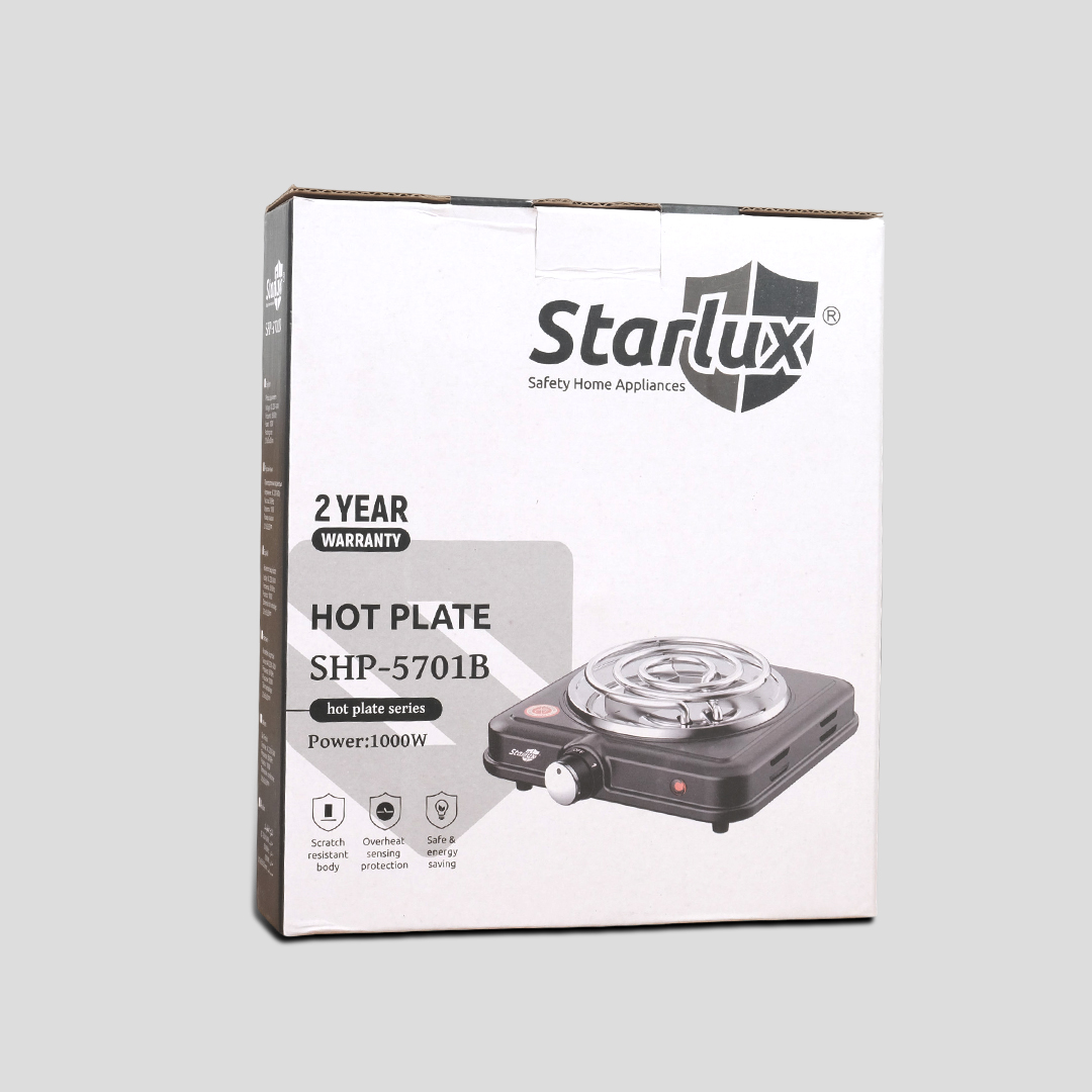 Gambar produk STARLUX Kompor Listrik 1 Tungku Mini Portable Coil Hot Plate 1000W - SHP-5701B