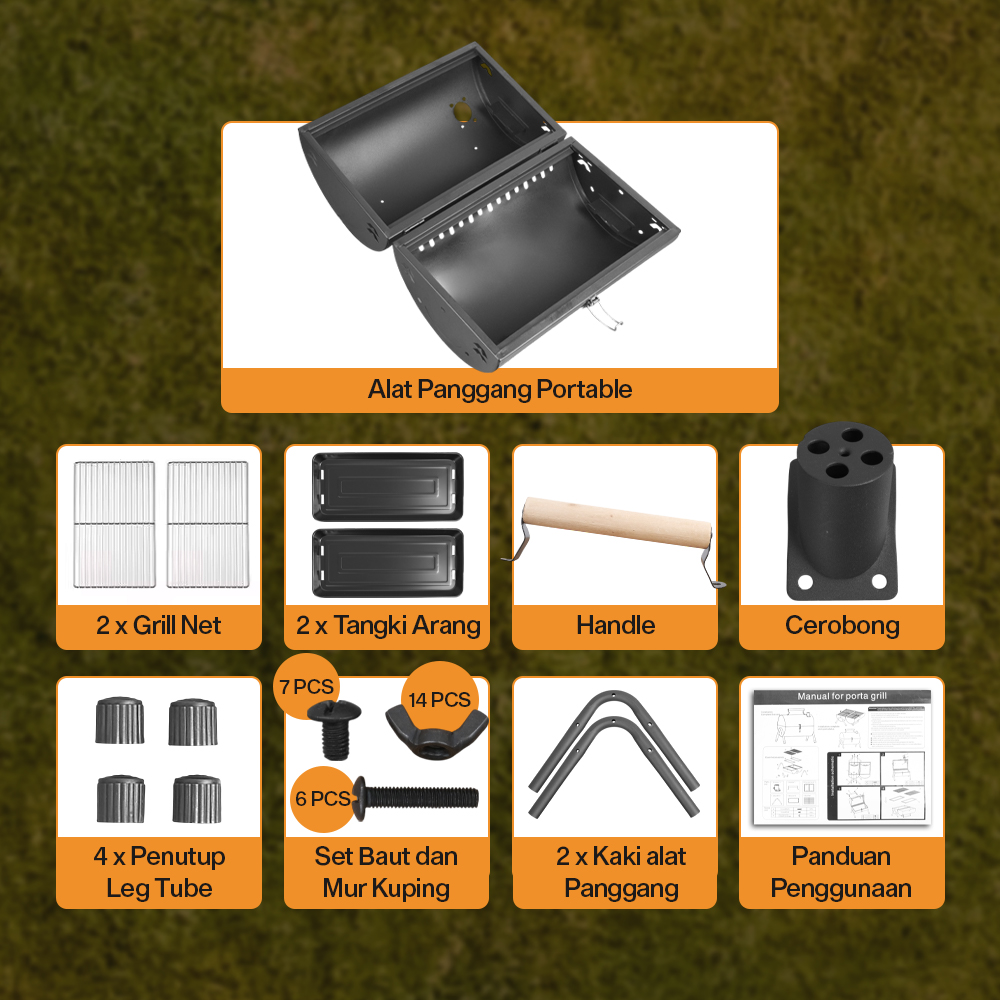 Gambar produk Xbess Alat Panggang Arang Portable BBQ Outdoor Grill Stove - K-707
