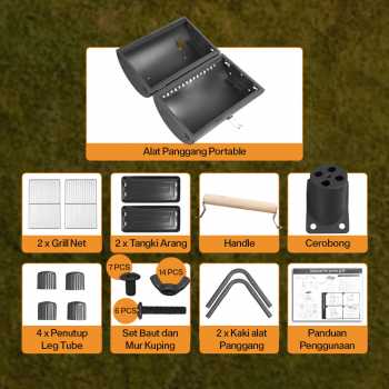 Gambar produk Xbess Alat Panggang Arang Portable BBQ Outdoor Grill Stove - K-707